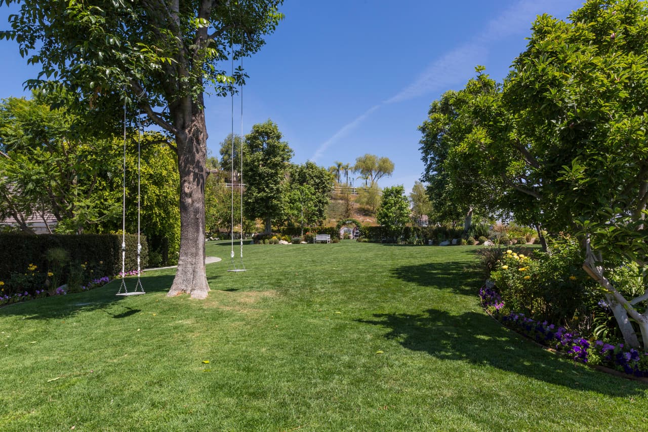 Dos columpios en el gigantesco jardín trasero, en donde seguramente jugaban Max y Emme.