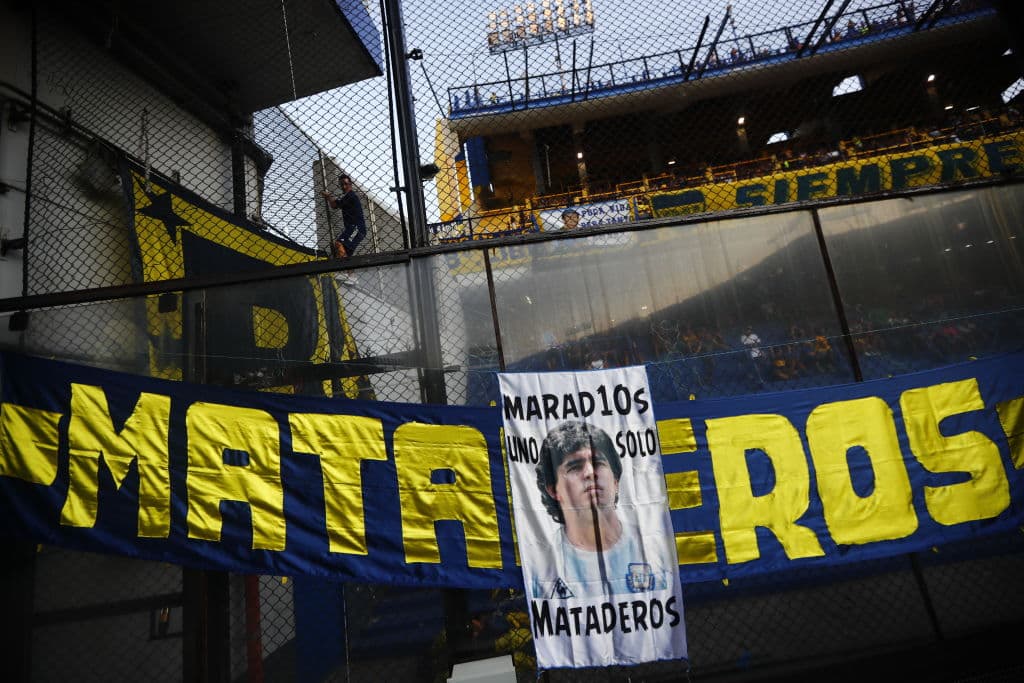 Una imagen de Maradona con la camiseta de la Selección Argentina.