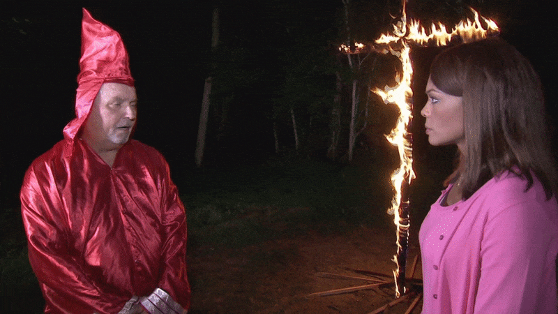 Calderón durante la entrevista con los "Leales caballeros blancos".