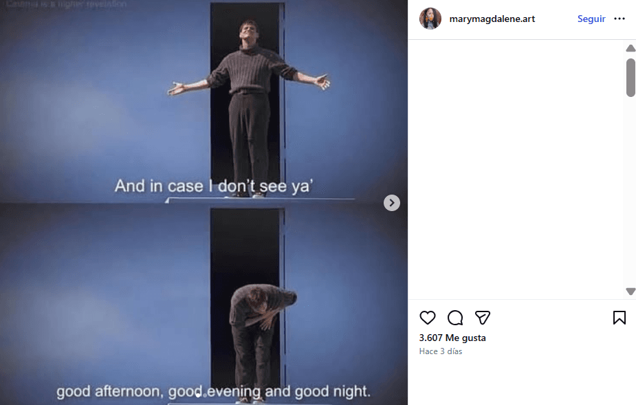 ‘Mary Magdalene’ hizo esta publicación en una de sus cuentas de Instagram.