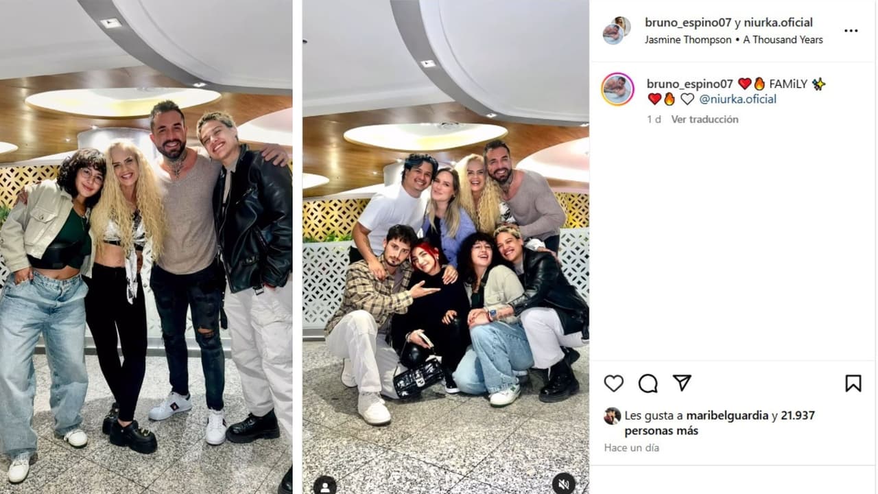 Niurka se fotografió así con su hija Romina y su novia, Laura Salazar.