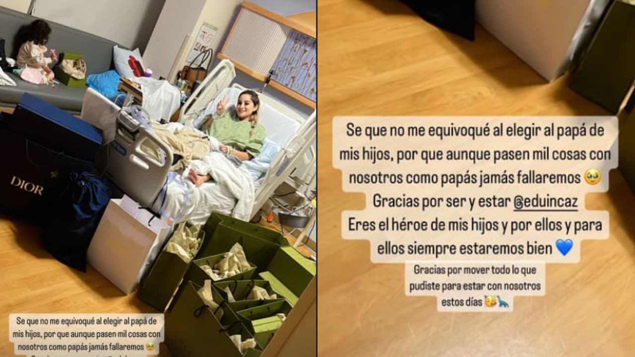 La esposa de Eduin Caz recibió lujosos regalos tras dar a luz.