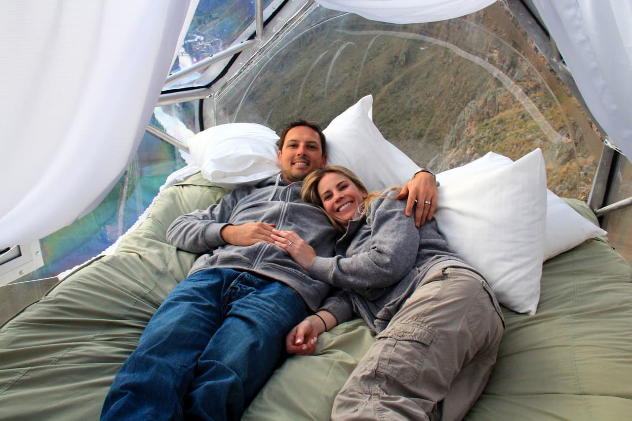 Incluso hay una plataforma sobre la cápsula para disfrutar del aire, la altura y la vista impresionante.