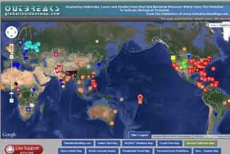 Un mapa interactivo muestra las epidemias en tiempo real