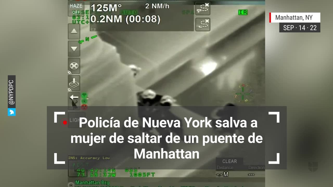 Policía de Nueva York salva a mujer de saltar de un puente de Manhattan