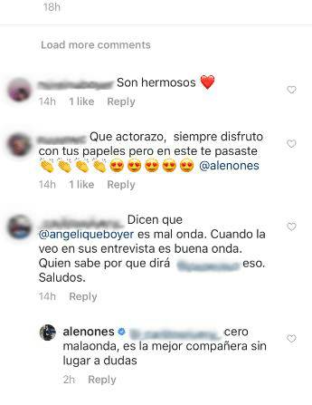 El actor de 43 años de edad enseguida defendió a su compañera de 'Amar a muerte'.