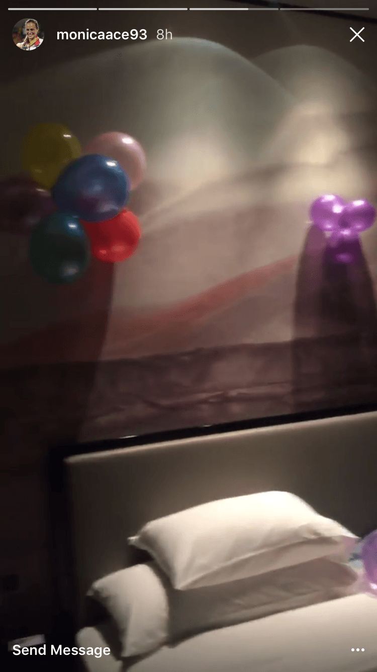 La tenista puertorriqueña, quien se encuentra en un torneo en China, compartió imágenes de su festejo en las redes sociales.