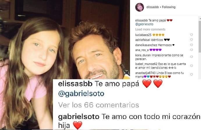 Se trató de su primogénita Elissa, quien externó en su cuenta lo mucho que quiere a su afamado padre: "Te amo papá", a lo que el actor contestó: "Te amo con todo mi corazón hija".