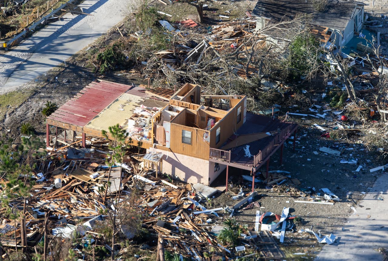 En México Beach, una ciudad turística, el huracán devastó algunos vecindarios completos.