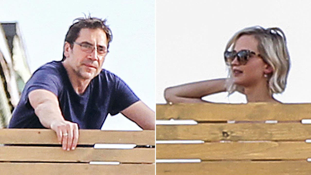 Javier Bardem y Jennifer Lawrence juntitos.