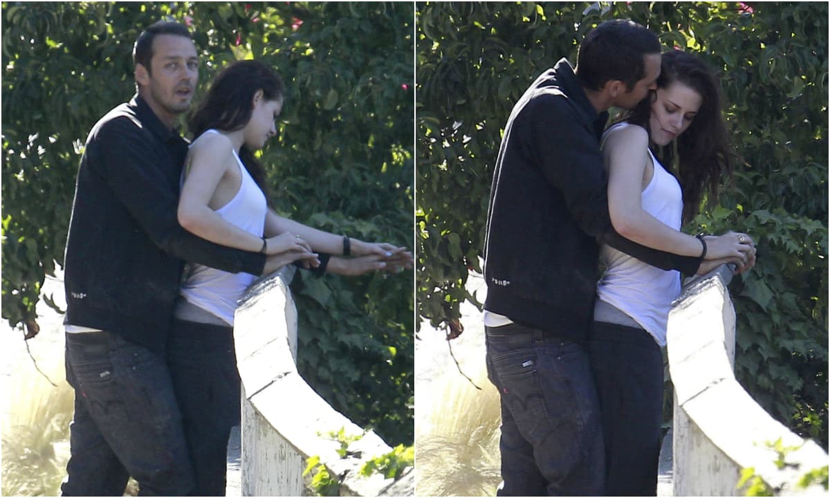A mediados de 2012, se filtraron unas fotos en las que se ve a la protagonista de la saga 'Crespúsculo' en actitud romántica con el director de la pelicula 'Blanca Nieves y el Cazador',Rupert Sanders, propiciando el declive de una de las parejas mediáticas del momento
<b>: </b>Kristen y Pattinson, relación que jamás logró repararse.