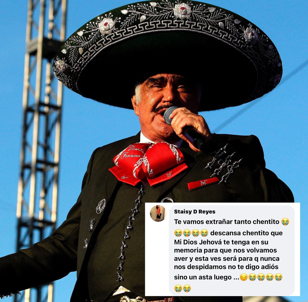 "Te vamos a extrañar tanto chentito, descansa chentito que mi dios Jehová te tenga en su memoria para que nos volvamos a ver y esta vez será para que nunca nos despidamos, no te digo adiós sino un hasta luego": Staisy D. Reyes.