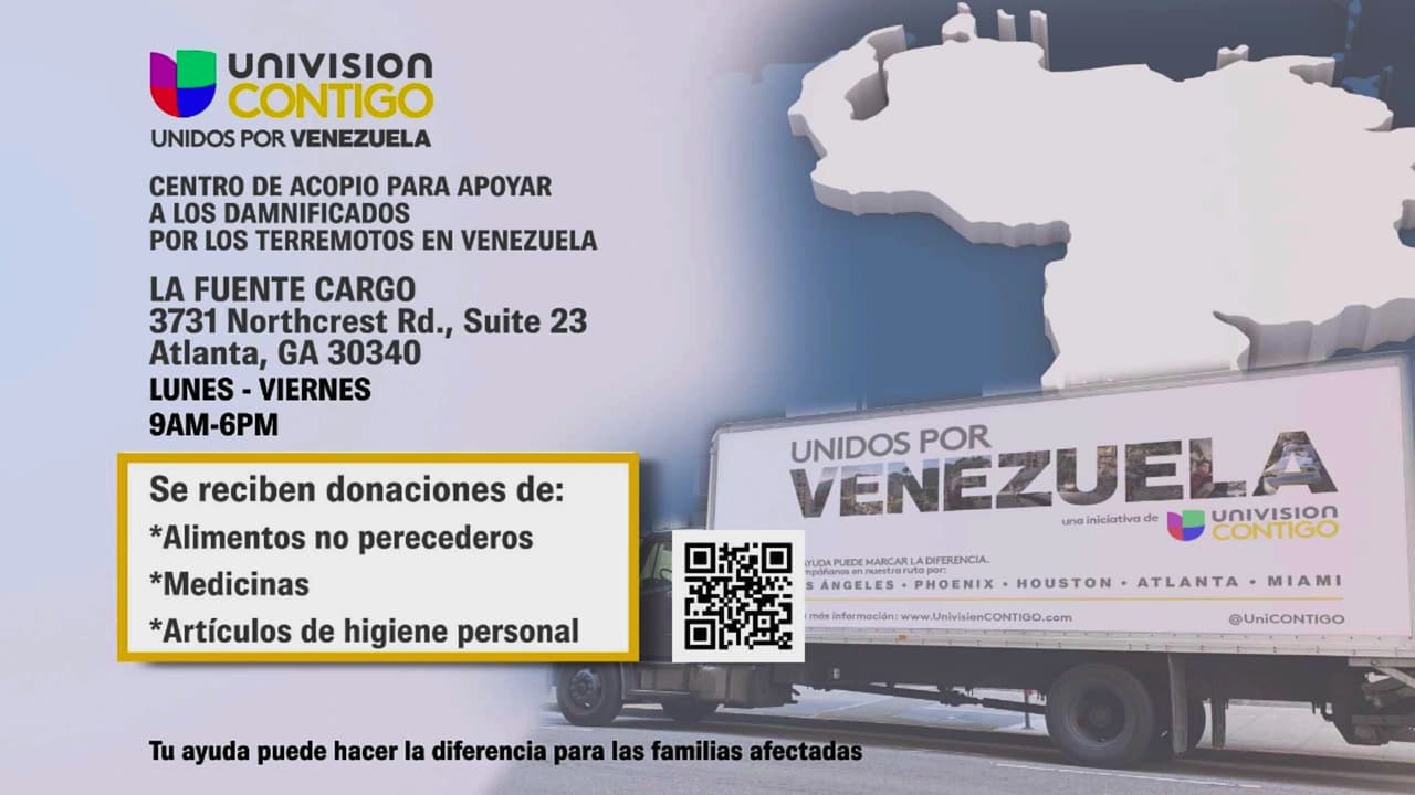Univision lanza campaña de ayuda en Atlanta para damnificados por los terremotos en Venezuela