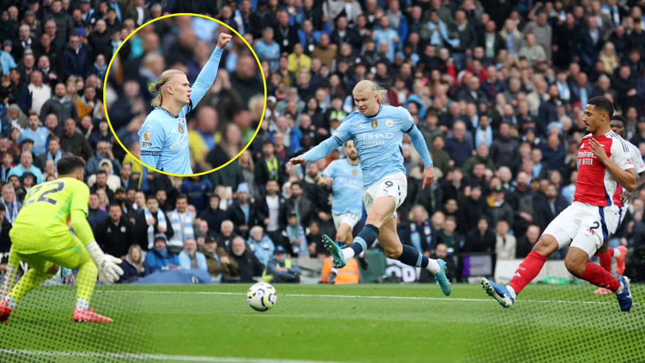 Haaland marca su gol 100 con el City en sufrido empate ante el Arsenal