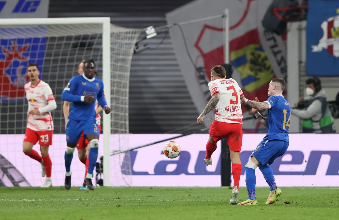 RB Leipzig se llevó una mínima ventaja ante Rangers en la Ida de la Semifinal de la UEFA Europa League.