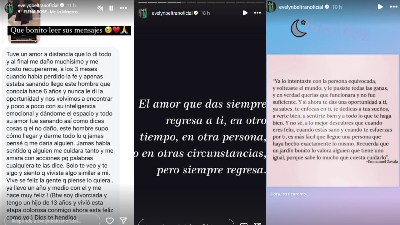Evelyn Beltrán publica mensajes positivos.