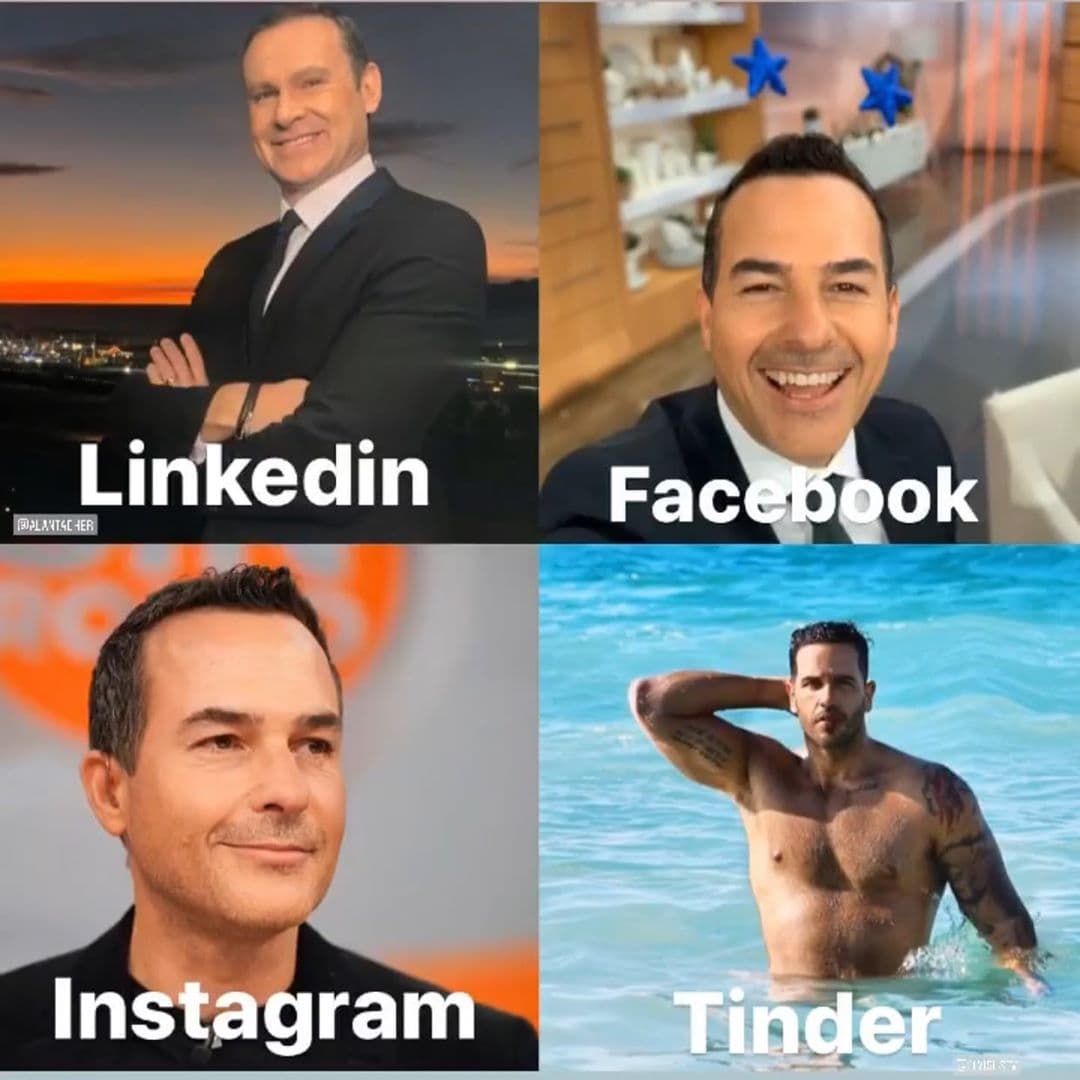 Los presentadores de Despierta América siguieron los pasos de Jomari. Aquí vemos cuál foto de Alan, Carlos y Yisus van con cada plataforma digital.