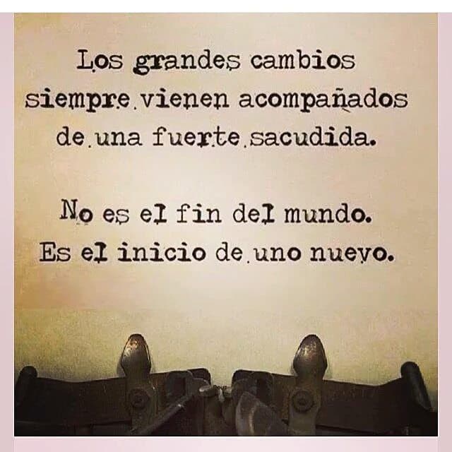 Horacio compartió esta imagen: “Los grandes cambios siempre vienen acompañados de una fuerte sacudida. No es el fin del mundo. Es el inicio de uno nuevo”.