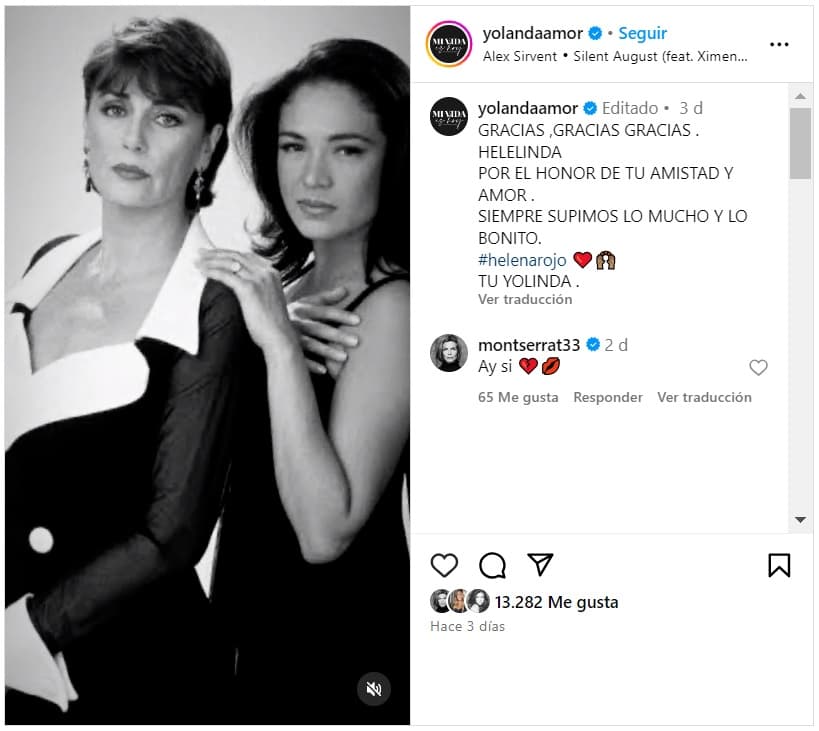 Yolanda Andrade se despidió de Helena Rojo.