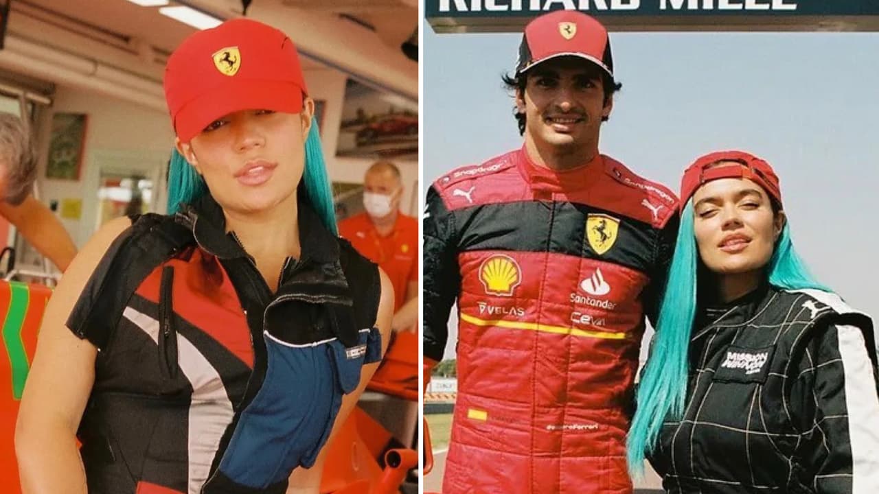 Karol G cambia los escenarios por la adrenalina de la Fórmula 1 gracias al piloto Carlos Sainz