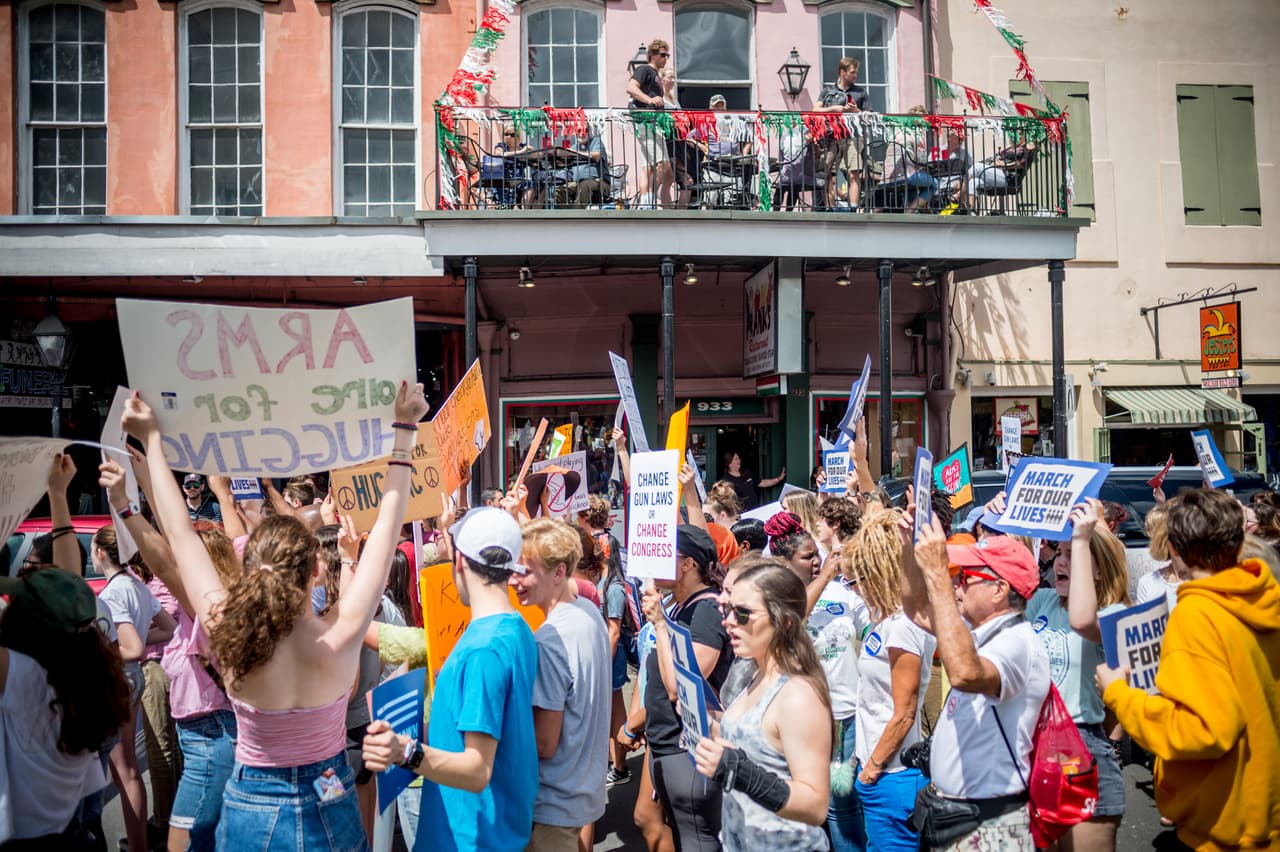 <b>Nueva Orleans, Luisiana. </b>Activistas protestaron frente a los hoteles y restaurantes turísticos de la ciudad.