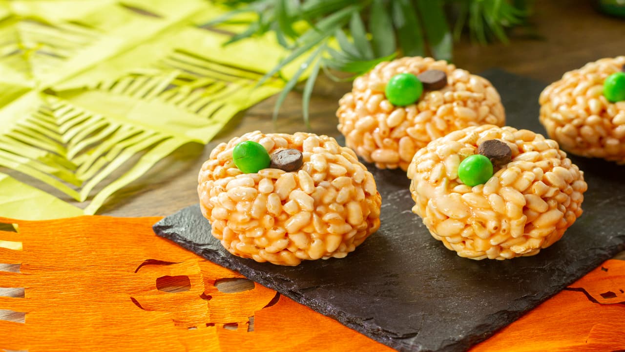 Calabazas con arroz inflado