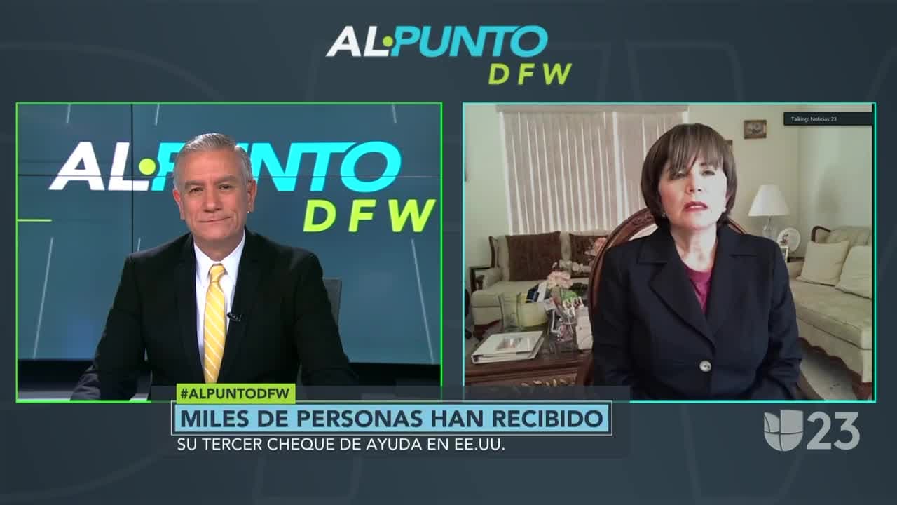 En Al Punto DFW le pedimos a la vocera del IRS, Irma Treviño, que nos aclarara qué podemos decir a las personas que preguntan cuándo les llegaría el cheque del alivio económico si ellos hicieron sus declaraciones de impuestos el año anterior y el pasado con un número ITIN, pero tienen hijos con un número de seguro social. Irma Treviño contesto que “va a llegar, especialmente las familias mixtas, igual que con el pago de impacto económico número dos que se aprobó el año pasado en diciembre se les envió a estas familias a todos los que tienen número de seguro social, se les envió ese pago. Igual lo van a recibir estas familias ahora este tercer pago de impacto económico”.