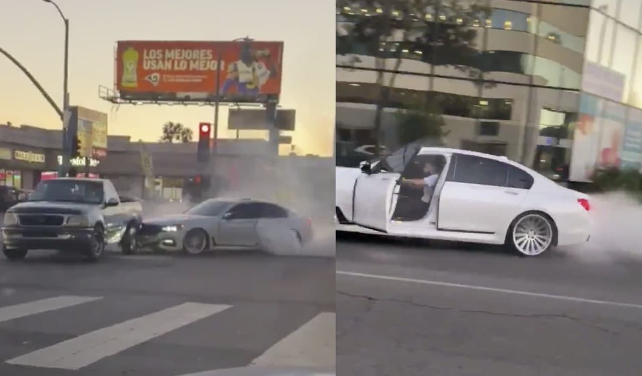 Dramático video muestra el choque de un tren contra un carro en Los Ángeles