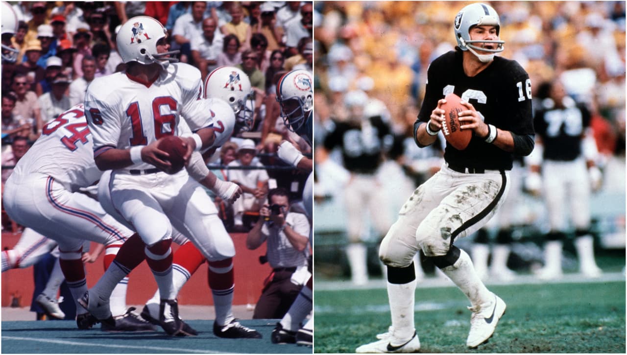 <b>#10 JIM PLUNKETT</b> | QB, New England Patriots – 1971
<br>Puede que sea uno de los quarterbacks más triunfadores menos valorados en la historia de la NFL. Desafortunadamente para los Patriots, Plunkett padeció muchas lesiones al principio de su carrera. Su prometedora campaña de novato fue seguida por años complicados, incluido un cambio a San Francisco, antes de que el propietario de Oakland, Al Davis, se llevara a Plunkett en 1979 donde ganó dos Super Bowls con los Raiders.
