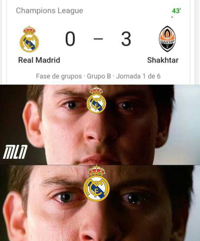 El Real Madrid cae y los memes hacen lo suyo | Los merengues arrancaron con el pie izquierdo en la Champions y las redes sociales no perdonan a los de Zidane.