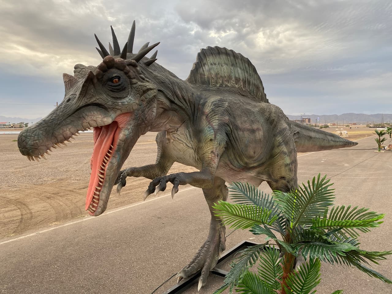 La exhibición “Dinosaur Drive-Thru” cuenta con unas 60 estatuas de dinosaurios y animatrónicos de tamaño real.
<br>