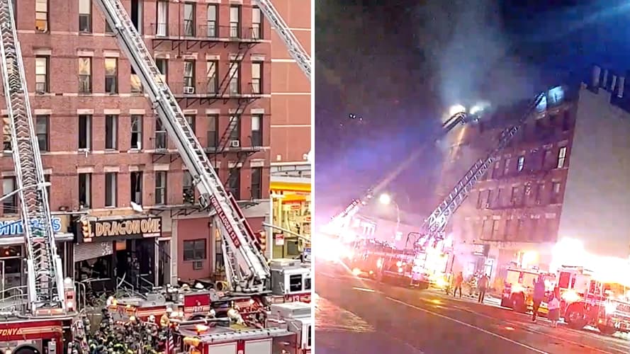 Incendio tumba el techo de un edificio en Manhattan, varios residentes son desplazados