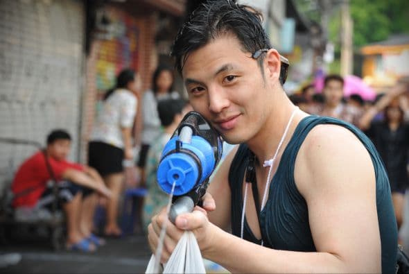 El festival del agua, conocido como "Songkran".
