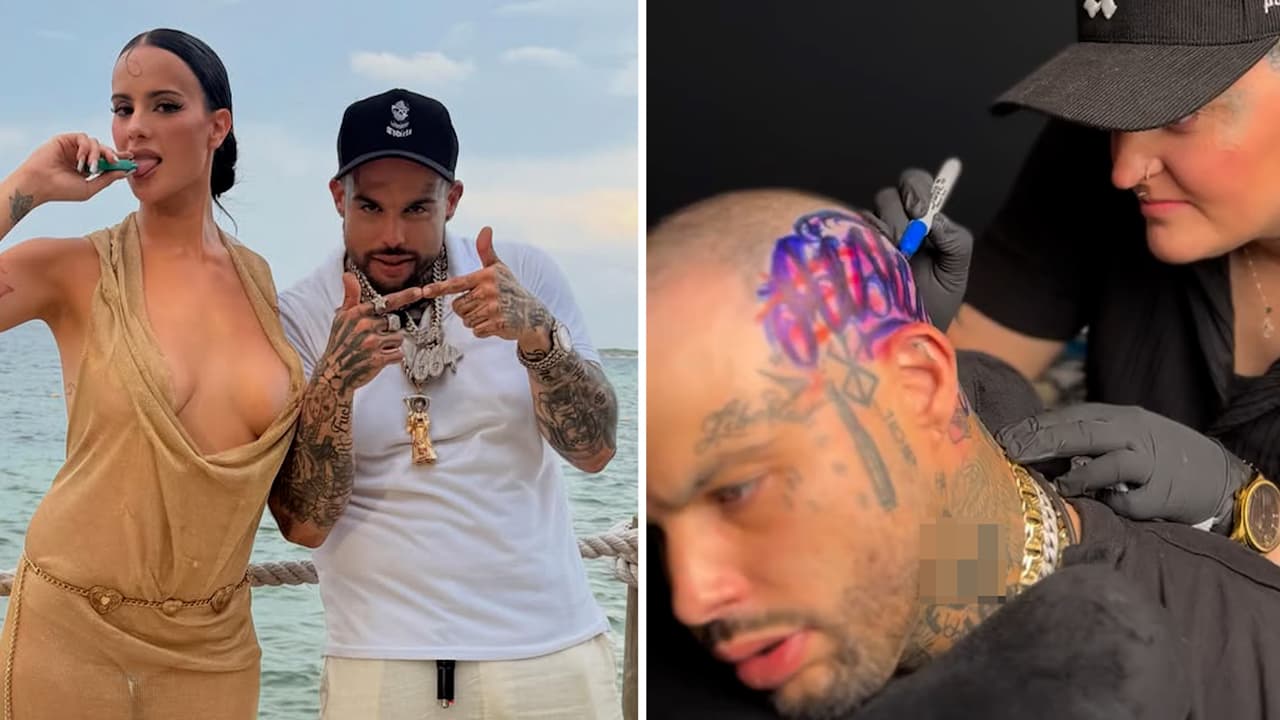 Emiliano Aguilar se tatúa la cabeza recién rapada con el nombre de una mujer: ¿Gala Montes? 