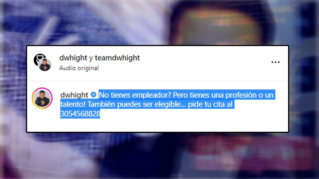 Personas entrevistadas por 
<i>Univision 32</i> compartieron una captura de pantalla de una publicación de Dwhight Molina en redes sociales donde señala que no un requisito contar con “un empleador”.