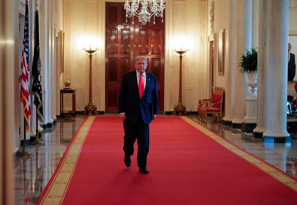 Trump en la Casa Blanca el jueves por la noche. (Photo by Chip Somodevilla/Getty Images)