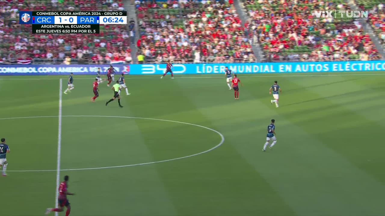 ¡GOL!  anota para Costa Rica. Josimar Alcócer