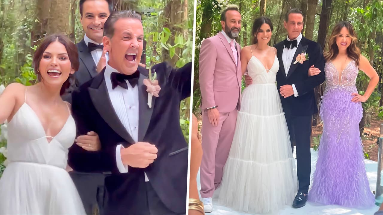 Karina Banda y los detalles del elegante vestido de novia de su boda con Carlos Ponce 