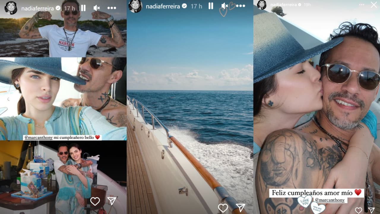 Nadia Ferreira llenó de besos a Marc Anthony en su cumpleaños 55.