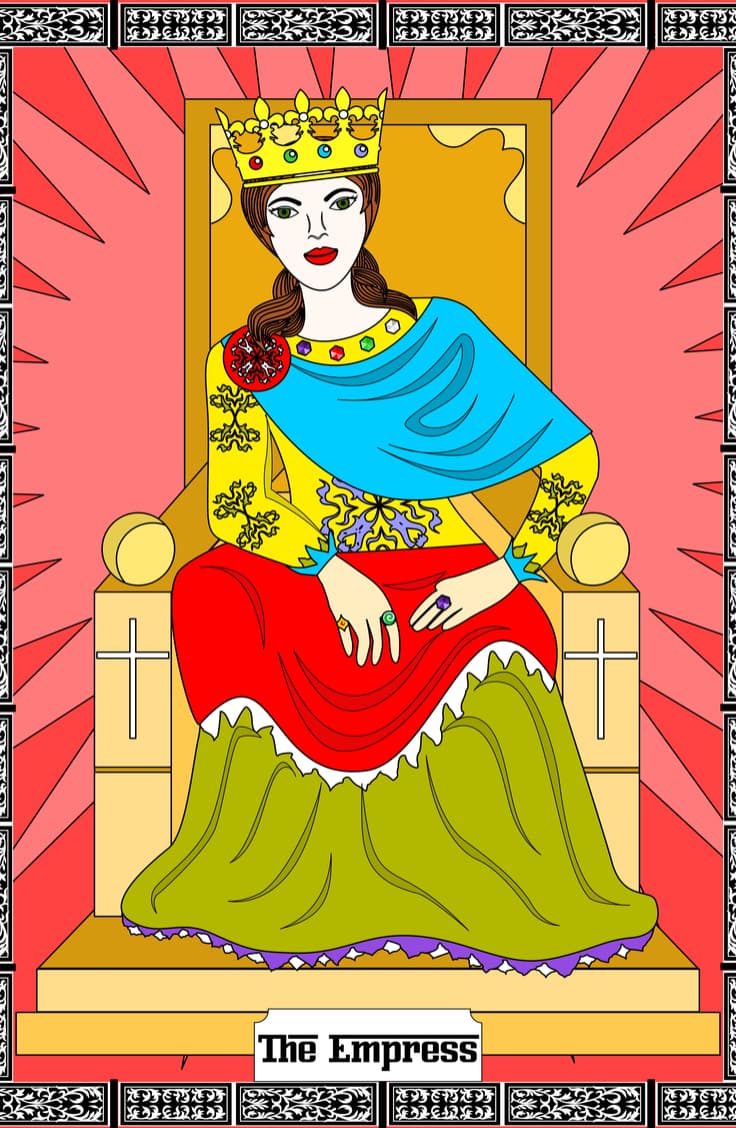 La carta de la Emperatriz te incita a conectarte con tu energía feminina, en el sentido de crear belleza en tu vida. Identifícate con tu sensualidad, con cada uno de tus sentidos, con tu poder interno. Enfócate en tu vista, olfato, tacto, sabor y oído para experimentar el placer de cada momento y la profundidad de tus posibilidades y metas en la vida.