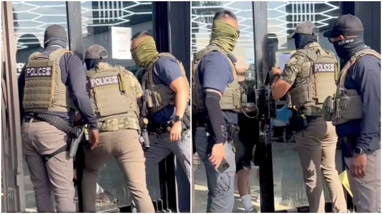 "No están respetando": vecinos frenan entrada a la fuerza de ICE a barbería en Lynwood