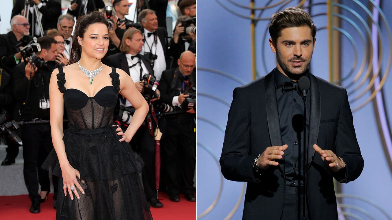 <b>Michelle Rodríguez y Zac Efron</b>
<br>La protagonista de ‘Rápido y furioso’ fue vista en varias ocasiones con el actor norteamericano y aunque se veían muy bien juntos, su romance no duró mucho.