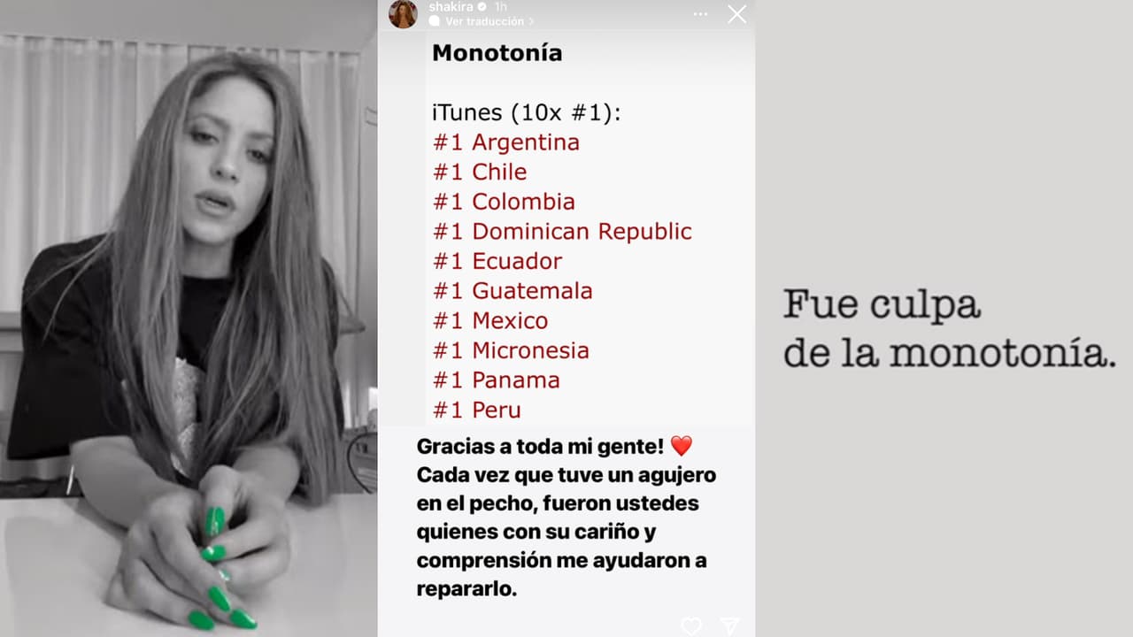Shakira agradeció a sus fans por ayudarla a "reparar" el hueco que tiene el pecho tras el lanzamiento del video 'Monotonía'.