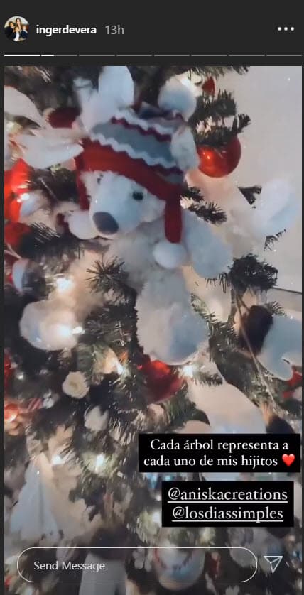 "Cada árbol representa a cada uno de mis hijitos", escribió la orgullosa mamá de Santiago, Miguel Alejandro y Matías.