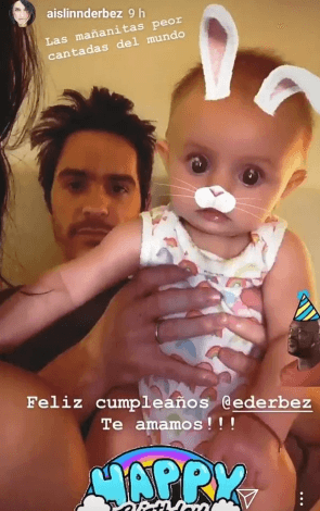 La pequeña Kailani, hija de Aisliin se unió a las felicitaciones luciendo unas tiernas orejas de conejo.