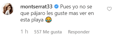 Montserrat Oliver realizó un cuestionamiento con picardía al cuestionar: “No sé qué pájaro les guste ver más en esta playa”.