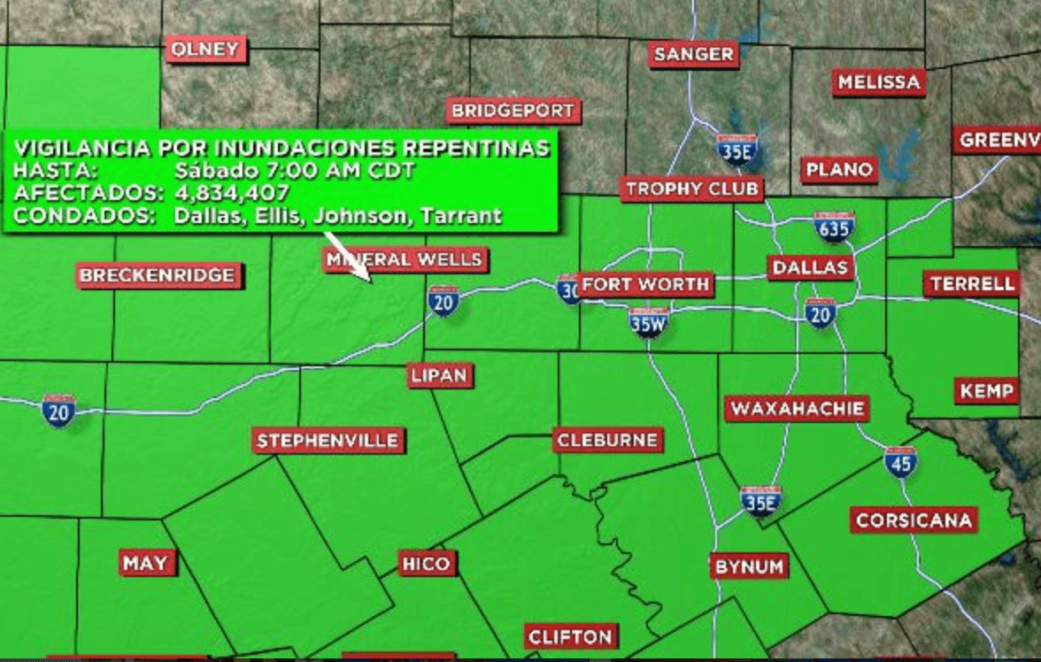 Las inundaciones repentinas son el mayor peligro de este frente.