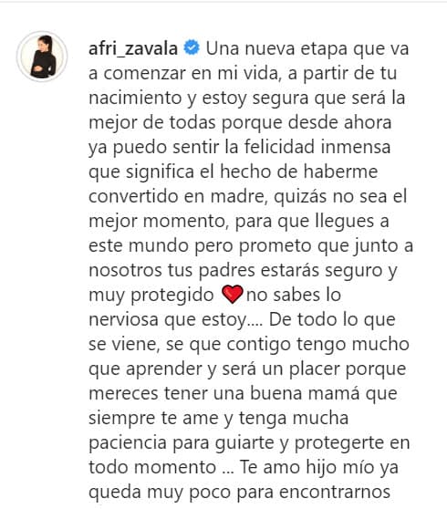 Después de hacerle ese compromiso, África Zavala reconoció: "No sabes 
<b><a href="https://www.univision.com/famosos/con-20-semanas-de-embarazo-africa-zavala-asegura-que-le-da-terror-visitar-al-medico-en-tiempos-de-coronavirus-fotos" target="_blank">lo nerviosa que estoy</a></b>".
<br>