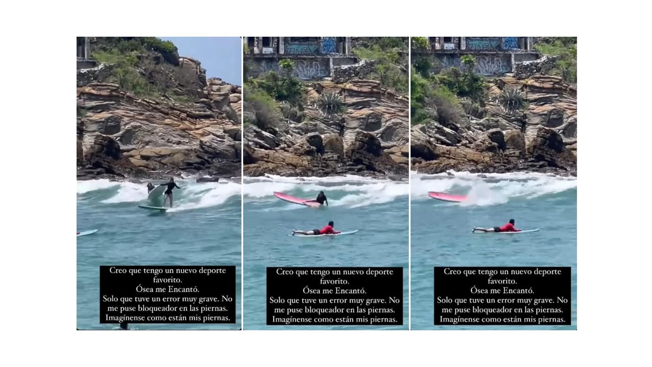 Samadhi Zendejas cayó varias veces de la tabla de surf.