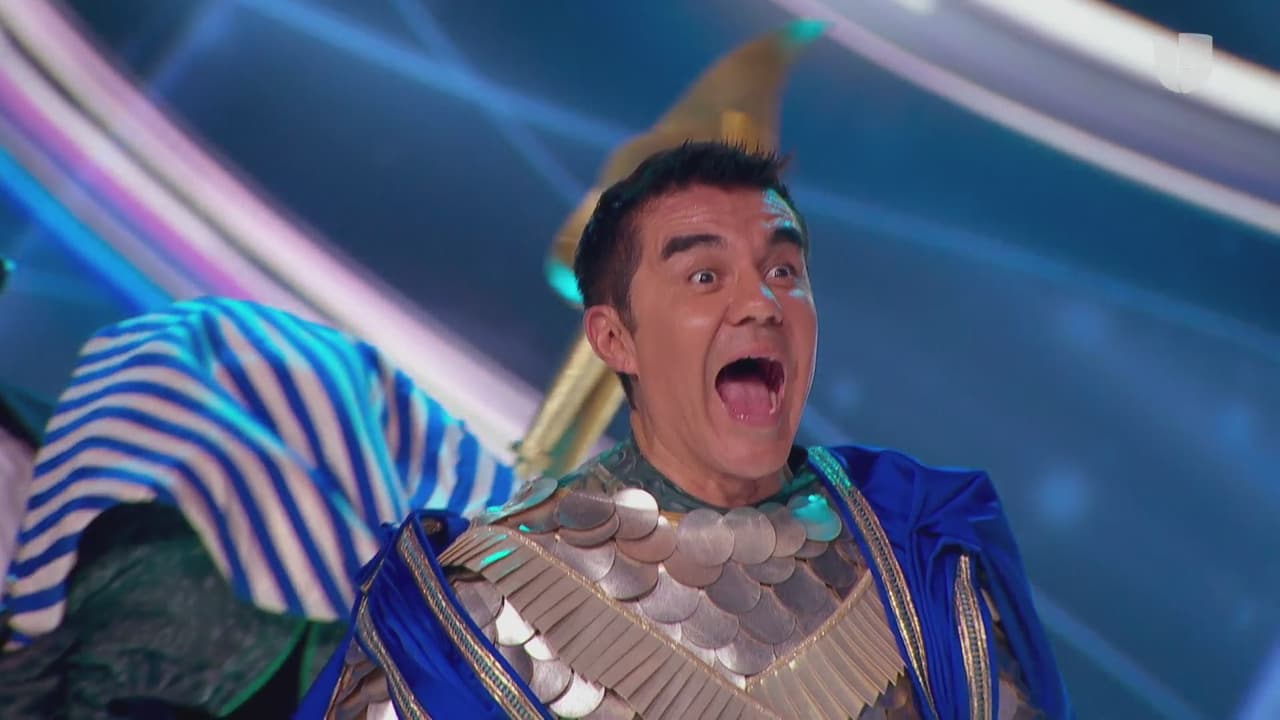 Adrián Uribe, exconductor y exinvestigador de ¿Quién Es La Máscara? fue quien le dio vida a Rey Egipcio.
<br>
<br>Los investigadores y Omar Chaparro estuvieron muy sorprendidos de ver su excompañero en el escenario.